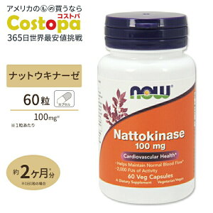 �y�|�C���gUP��24��18��-27��10���z�[���L�i�[�[ �i�b�g�E�L�i�[�[�i�[���y�f�j100mg 60�� NOW Foods(�i�E�t�[�Y) Nattokinase 100mg 60vcaps