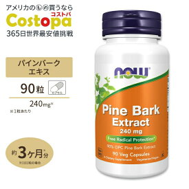 パインバークエキス (OPC95%含有) 240mg 90粒 NOW Foods (ナウフーズ) Pine Bark Extract 240 mg - 90 Veg Capsules
