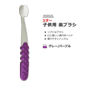 ���f�B�E�X �g�b�c�v���X�u���V �q���p ���u���V �O���[&�p�[�v�� RADIUS Totz Plus Brush Cool Grey & Amethyst Purple �\�t�g�u���V �I�[�o���u���V�w�b�h �n���h�� ����₷�� ���݂��� ���ɗD����