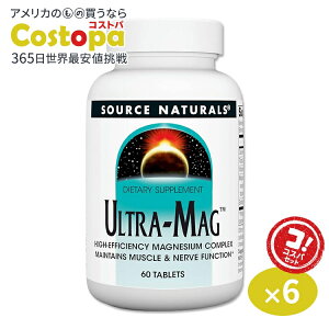 yő2000~OFFN[|z[6Zbg]\[Xi`Y Eg}O 60 ^ubg Source Naturals Ultra-Mag Tablets }OlVE ~l ₩Ȃ߂ T|[g ̂Â