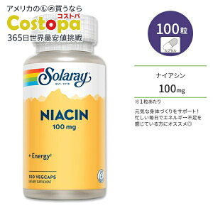 �\�����[ �i�C�A�V�� 100mg �x�W�^�u���J�v�Z�� 100�� Solaray Niacin 100mg �r�^�~��B3