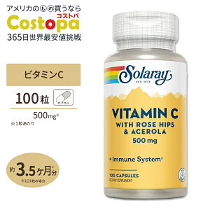 yő2000~OFFN[|z\[ r^~C with [Yqbv & AZ 500mg JvZ 100 Solaray Vitamin C with Rose Hips & Acerola VegCap̒ Ǘ N b ΍ K