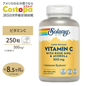 �\�����[ �^�C�������[�X �r�^�~��C 500mg �x�W�^�u���J�v�Z�� 250�� Solaray Timed Release Vitamin C VegCap�̒� �Ǘ� ���N �b�� �΍� �K��