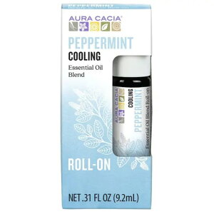 �I�[���J�V�A �G�b�Z���V�����I�C�� ���[���I�� �y�p�[�~���g 8.8g AURA CACIA Essential Oil Roll-On Peppermint 0.31 OUNCE �y�����񂹏��i�z