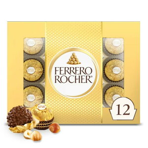 �t�F���� ���V�F �O���� �w�[�[���i�b�c �~���N�`���R���[�g �{�b�N�X 12 ���� Ferrero Rocher Gourmet Hazelnut Milk Chocolate Box, 12 Chocolates, 5.3 oz �y�����񂹏��i�z