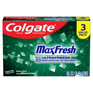 yAJEH}[gizRQ[g }bNXtbV N[~g 178g 3pbN Colgate Max Fresh Clean Mint Toothpaste, 3 Pack, 6.3 Oz y񂹏iz
