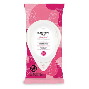 yAJEH}[gizT}[YCu tF~jCv VA[t[ pHoX 32 Summer's Eve Sheer Floral Daily Feminine Wipes, Removes Odor, pH Balanced, 32 count y񂹏iz