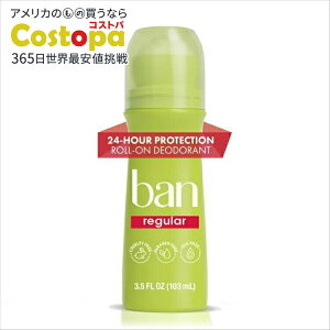 �o�� �C���r�W�u�� ���[���I�� �f�I�h�����g ���M�����[�̍��� 100mL Ban Invisible Roll-on Antiperspirant Deodorant for Women and Men, Regular Scent, 3.5 oz �y�����񂹏��i�z