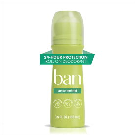 バン インビジブル ロールオン アンティパースピラント デオドラント 無香料 100g 男女兼用 Ban Invisible Roll-on Antiperspirant Deodorant for Women and Men, Unscented, 3.5 oz 【お取り寄せ商品】