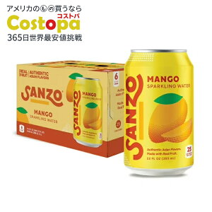 �T���]�[ �}���S�[ �X�p�[�N�����O�E�H�[�^�[ ������ 355mL��×6�{�p�b�N Sanzo Mango Sparkling Water, No Artificial Flavors, 12 fl oz, 6 Pack Cans �y�����񂹏��i�z