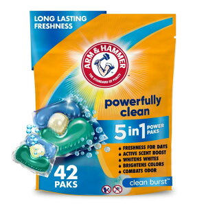 yAJEH}[gizA[n}[ N[o[Xg 5-in-1  N[o[Xg̍ 42 Arm & Hammer Clean Burst 5-in-1 Laundry Detergent Clean Burst Scent, 42 Count y񂹏