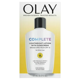 【アメリカウォルマート品】オレイ フェイスモイスチャライザー SPF15配合 日焼け止めフェイスローション 177mL Olay Face Moisturizer with SPF 15, Complete Face Lotion with Sun Protection, 6.0 oz 【お取り寄せ商品】