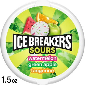 yAJEH}[gizACXu[J[Y T[Y A\[gt[ct[o[VK[t[~g 43g Ice Breakers Sours Assorted Fruit Flavored Sugar Free Mints, Puck 1.5 oz y񂹏i