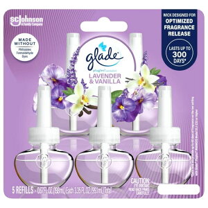�O���[�h �v���O�C�� ����t���I�C�� �����p �G�A�t���b�V���i�[ ���x���_�[ �o�j�� 100ml 5�� Glade PlugIns Scented Oil 5 Refills, Air Freshener, Lavender & Vanilla Fragrance, Pack of 5 �y�����񂹏��i�z