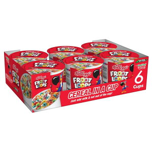 �P���b�O �t���[�c���[�v ���H�p�V���A�� �J�b�v 6���� Kellogg's Froot Loops Breakfast Cereal Cup 9oz Tray 6 Cups �y�����񂹏��i�z