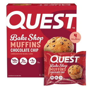 �N�G�X�g �x�C�N�V���b�v �v���e�C���}�t�B�� �`���R�`�b�v���� 4�� Quest Bake Shop Protein Muffins, Chocolate Chip Flavor, 10g Protein, 4 Count �y�����񂹏��i�z