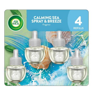 yAJEH}[gizGA[EBbN vOC FIC tB J[~OV[Xv[u[Y̍ 4 Air Wick Plug-In Scented Oil Air Freshener Warmer Refills, Calming Sea Spray and 