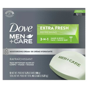 yAJEH}[giz_ +PA 3-in-1 GNXgtbV {fBEtFCXVF[rOo[ 106g 12 Dove Men+Care 3-in-1 Extra Fresh Body, Face & Shave Bar 3.75 oz (12 Bars) y