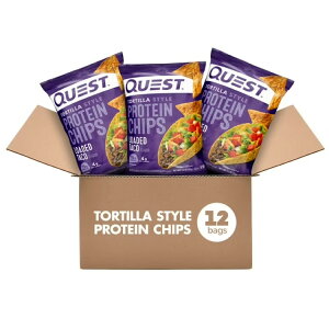 �N�G�X�g �g���e�B�[���X�^�C�� �v���e�C���`�b�v�X ���[�f�b�h�^�R���� 31g 12�ܓ� Quest Tortilla Style Protein Chips, Loaded Taco Flavor, Gluten Free, Baked �y�����񂹏��i�z