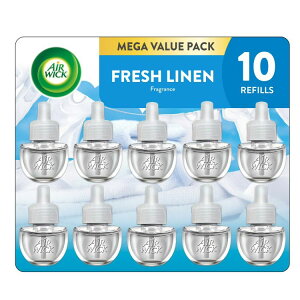 yAJEH}[gizGA[EBbN vOC FIC tB tbVl̍ 10 Air Wick Plug-In Scented Oil Air Freshener Warmer Refills, Fresh Linen, 10 Count y񂹏