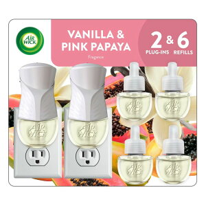 yAJEH}[gizGAEBbN vOCIC ojsNppC 8s[X Air Wick Plug-In Scented Oil Air Freshener Warmer Starter Kit, Vanilla and Pink Papaya y񂹏iz