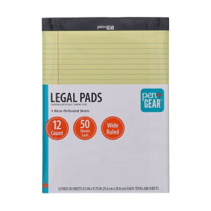 yXߋő勉MAX4000~OFFN[|zyAJEH}[gizyAhMA Chr[Kpbh 21.6cm × 27.9cm Ji[CG[ 50 12Zbg Pen + Gear Wide Ruled Legal Pads, Canary Pa