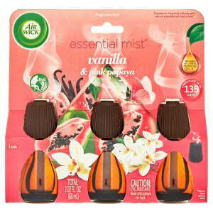 yAJEH}[gizGA[EBbN GbZV~Xg tB ojsNppC̍ 3 Air Wick Essential Mist Refill, 3 Count, Vanilla and Pink Papaya, Essential Oils Diffuser y