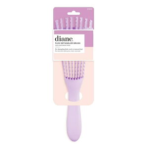 �_�C�A�� �t���b�N�X �f�^���O���[�u���V �J�[���[�E�e�N�X�`���[�w�A�Ή� �p�[�v�� Diane Flex Detangler Hairbrush for Curly, Textured Hair, Purple �y�����񂹏��i�z