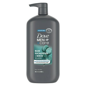 yAJEH}[giz_ +PA u[[Jo[` NVO Y tFCX{fBEHbV 887ml Dove Men+Care Blue Eucalyptus & Birch Relaxing Hydrating Men's Face & Body Wash 30 oz 