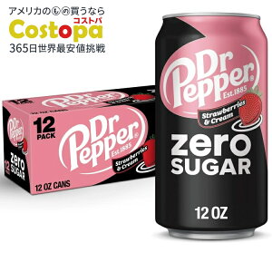 yAJEH}[gizhN^[ybp[ [VK[ Xgx[N[\[_|bv 12tʃIX 12ʃpbN Dr Pepper Zero Sugar Strawberries and Cream Soda Pop, 12 fl oz, 12 Pack Cans y