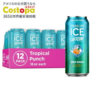 yAJEH}[gizXp[NOACX JtFC gsJ p` Xp[NO EH[^[ 16 tʃIX 12  Sparkling Ice Caffeine, Tropical Punch Sparkling Water, 16 Fl Oz Can, 1