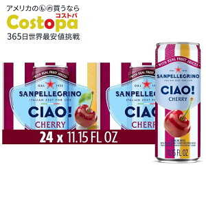 yAJEH}[gizTyOm `II[VK[ `F[ Xp[NOEH[^[ e11.15tʃIX 24 Sanpellegrino Ciao! Zero Sugar, Cherry Sparkling Water, 11.15 fl oz Each, 24 Cans 