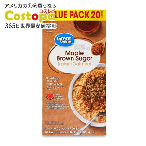 yő2000~OFFN[|zyAJEH}[gPBzO[go[ [vuEVK[ CX^gI[g~[ 860g Great Value Maple & Brown Sugar Instant Oatmeal, 1.51 oz, 20 Count y
