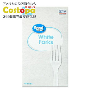 yő2000~OFFN[|zyAJEH}[gPBzO[go[ ĝăvX`bNzCgtH[N 48{ Great Value Disposable Plastic White Forks, 48 Count y񂹏izy킹