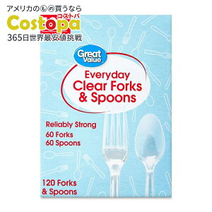 yő2000~OFFN[|zyAJEH}[gPBzO[go[ vX`bN g铧tH[NXv[Zbg 120{ Great Value Plastic Everyday Clear Fork and Spoon Combo, 120 Count