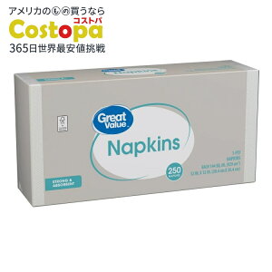 yAJEH}[gPBzO[go[ ĝăy[p[ivL zCg 250 Great Value Disposable Paper Napkins, White, 250 Count y񂹏izy킹Ĕz