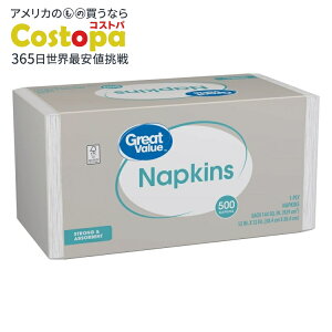 yAJEH}[gPBzO[go[ ĝăy[p[ivL zCg 500 Great Value Disposable Paper Napkins, White, 500 Count y񂹏izy킹Ĕz