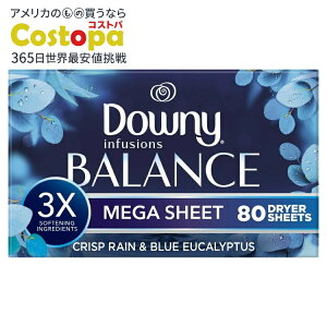 yAJEH}[giz_Ej[Ct[W K hC[V[g oX NXvCu[[J 80 Downy Infusions Mega Dryer Sheets Balance Crisp Rain and Blue Eucalyptus 80 C