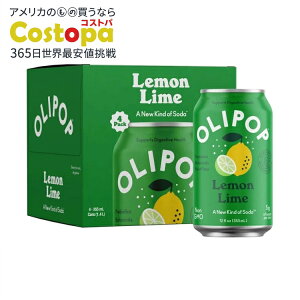 �I���|�b�v �v���o�C�I�e�B�N�X�\�[�_ ���������C�� 355ml 4�{ �p���g���[�p�b�N OLIPOP Prebiotic Soda, Lemon Lime, 12 fl oz, 4 Pack, Pantry Packs �y�����񂹏��i�z�y���킹�Ĕ��������z