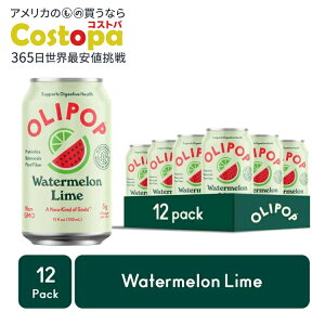 �I���|�b�v �v���o�C�I�e�B�N�X�\�[�_ �X�C�J���C�� 355ml 12�{ OLIPOP Prebiotic Soda, Watermelon Lime, 12 fl oz, 12 Pack, Refrigerated �y�����񂹏��i�z�y���킹�Ĕ��������z