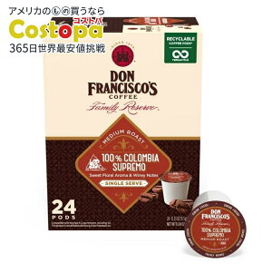 �h���t�����V�X�R �R�����r�A �~�f�B�A�����[�X�g �R�[�q�[�J�v�Z�� 24���� Don Francisco's Colombia Medium Roast Coffee: 24 K-Cup Compatible Single-Serve Pods �y�����񂹏��i�z