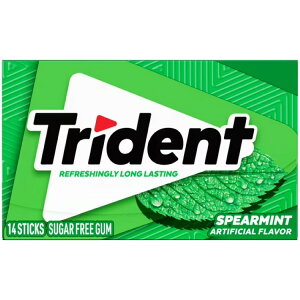 yAJEH}[gizgCfg VK[t[K XyA~g 14 Trident Sugar Free Gum, Spearmint, Regular Size, 14 Pieces y񂹏iz