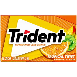 yXߋő勉MAX4000~OFFN[|zyAJEH}[gizgCfg VK[t[K gsJcCXg 14 Trident Sugar Free Gum, Tropical Twist, Regular Size, 14 Pieces y