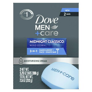 yAJEH}[giz_ +PA nh{fB tFCXVF[rOo[ ~bhiCgNVR 106g 2 Dove Men+Care Hydrating Hand & Body Face + Shave Bar for Men Midnight Classico, 2 Bars 