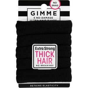 �M�~�[ �|�j�[�e�[���z���_�[ �w�A�S�� �������p �u���b�N 5�{ Gimme Ponytail Holder Hair Tie for Thick Hair, Black, 5 Ct �y�����񂹏��i�z