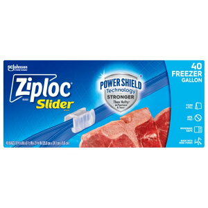 �W�b�v���b�N �X���C�_�[ �t���[�U�[�ۑ��o�b�O �p���[�V�[���h ��3.8L 40�� Ziploc Brand Slider Gallon Freezer Food Storage Bags, with Power Shield Technology, 40 Count �y�����񂹏��i�z