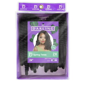 �_�[���� �X�v�����O�c�C�X�g �N���V�F�w�A 2�p�b�N 24�C���` �J���[1 Darling Spring Twist Crochet Hair 2X Pack, 24 inch, #1, Adult, Female �y�����񂹏��i�z