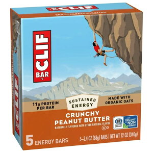 �N���t�o�[ �G�i�W�[�v���e�C���o�[ �N�����`�[�s�[�i�b�c�o�^�[ 5�{�� CLIF BAR Energy Protein Bars, Crunchy Peanut Butter, 5ct �y�����񂹏��i�z