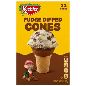 �L�[�u���[ �t�@�b�W�f�B�b�v �A�C�X�N���[���R�[�� 12���� Keebler Fudge-Dipped Ice Cream Cones, 3.25 oz, 12 ct �y�����񂹏��i�z