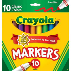 yXߋő勉MAX4000~OFFN[|zyAJEH}[gizN u[hC}[J[ 10FZbg NVbNJ[ 3Έȏ Crayola Broad Line Markers, 10 Ct Classic Colors, School Supplies f